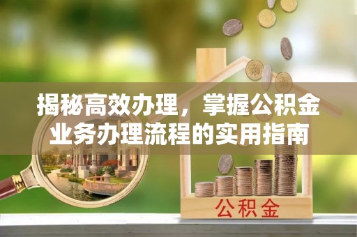 龙南揭秘高效办理，掌握公积金业务办理流程的实用指南